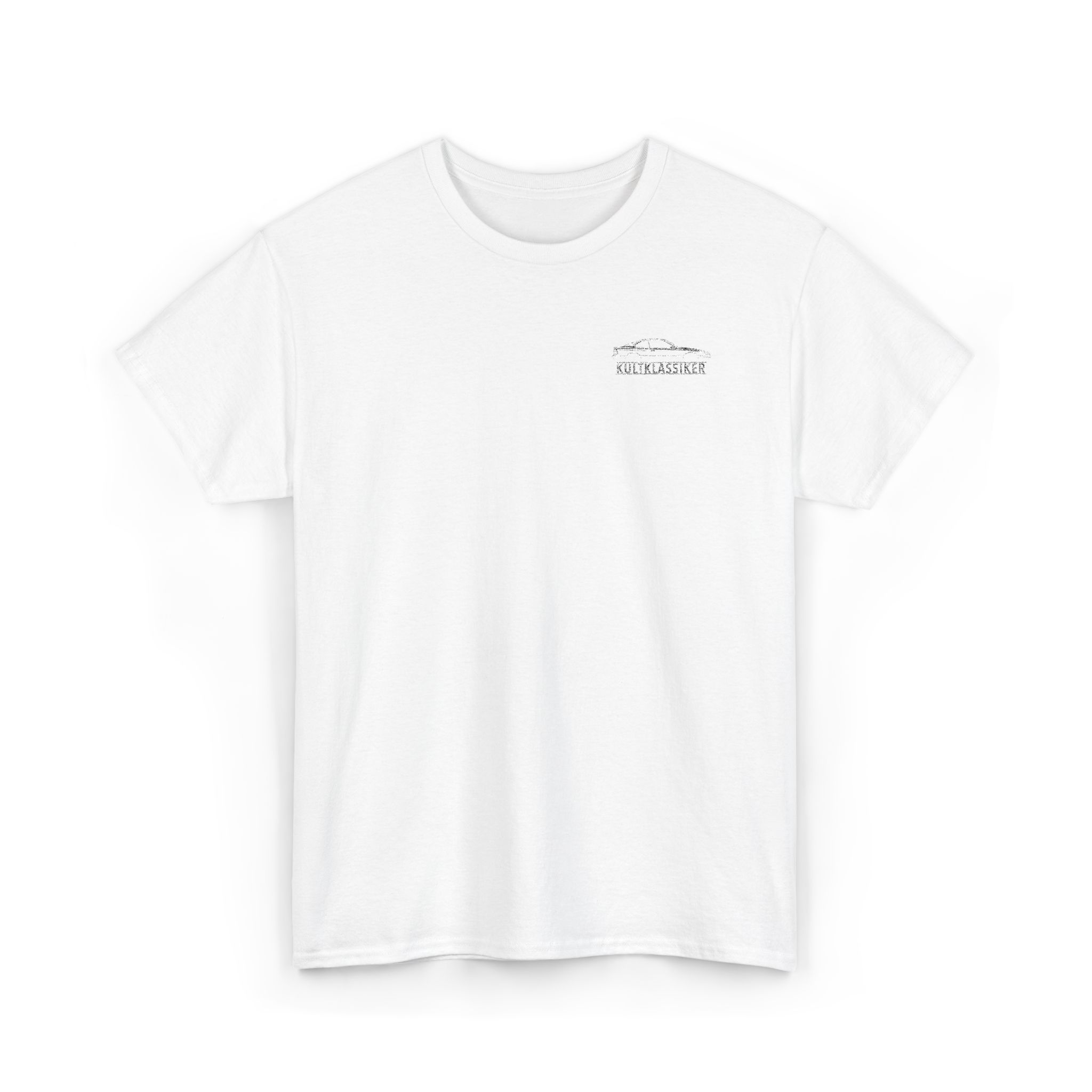 T-Shirt, Stickerei links, BMW E31, 8er-Reihe, Text KULTKLASSIKER, Weiße Schrift – Bild 2