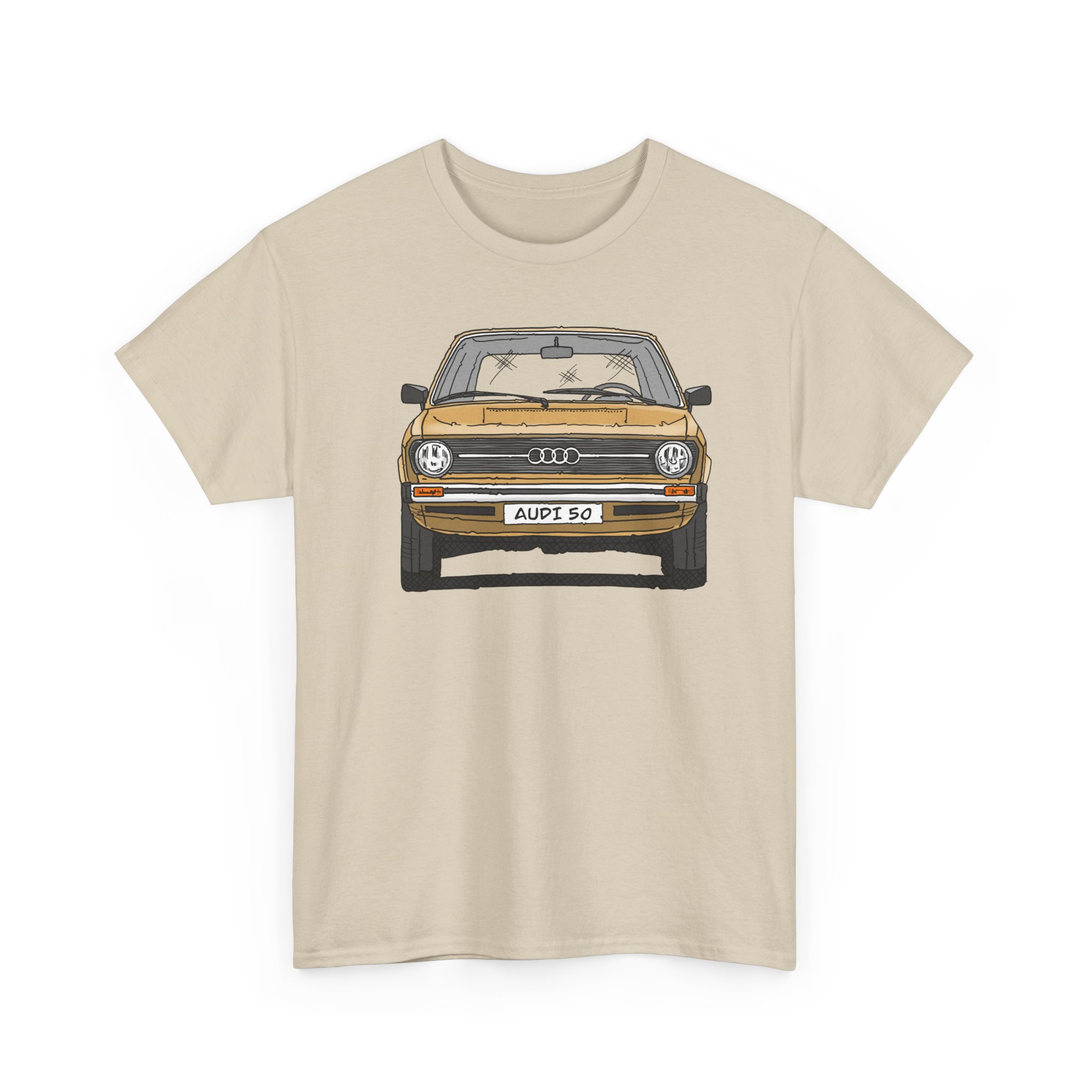 T-Shirt, Audi 50, Strichzeichnung, Hellas, 2 Außenspiegel, mit Kennzeichen personalisierbar – Bild 19