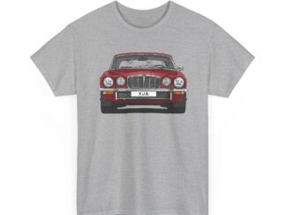 T-Shirt, Jaguar XJ6, Serie 2, Strichzeichnung, Rot, eigenes Kennzeichen möglich