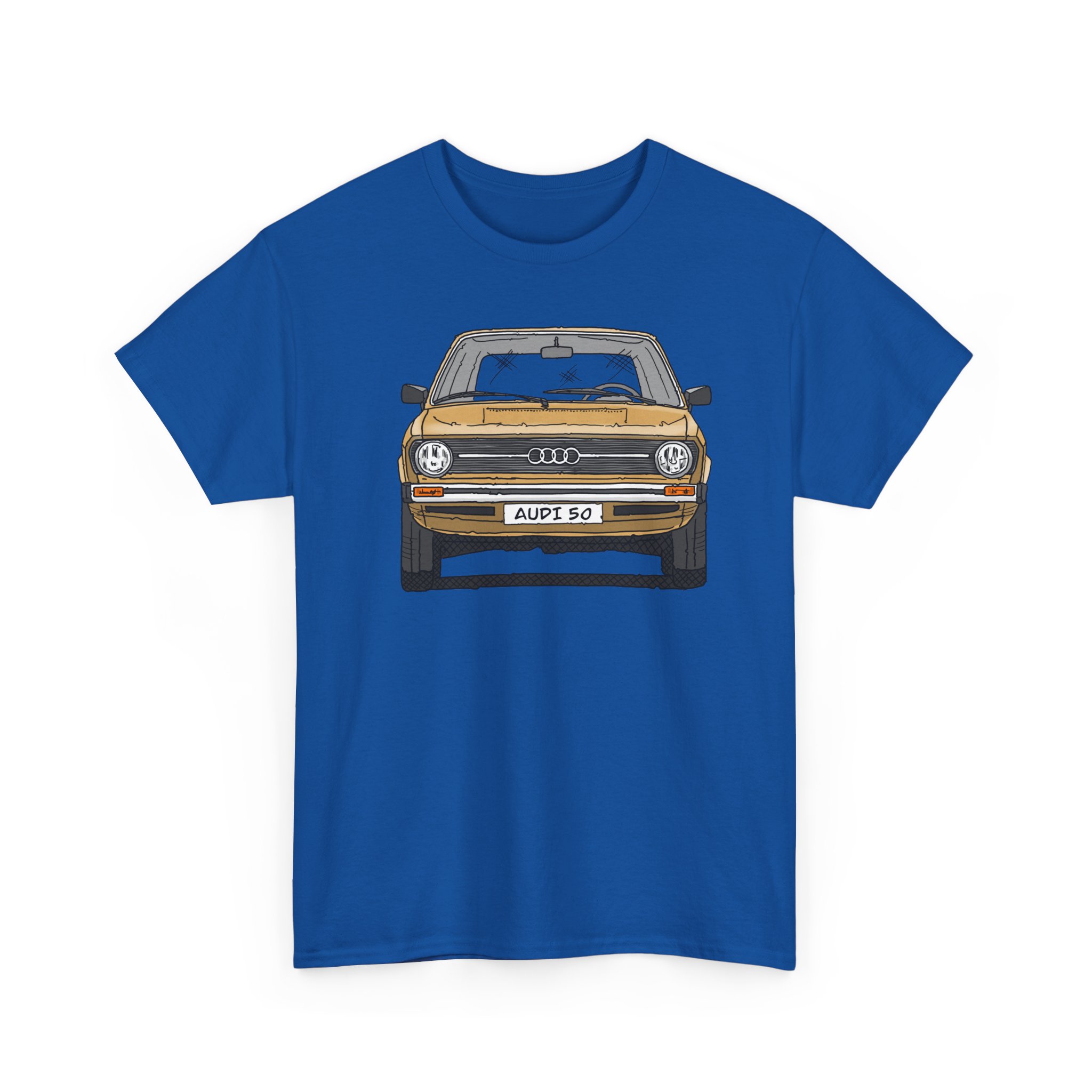 T-Shirt, Audi 50, Strichzeichnung, Hellas, 2 Außenspiegel, mit Kennzeichen personalisierbar – Bild 55