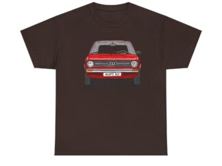 T-Shirt, Audi 50, Strichzeichnung, Rot, mit Kennzeichen personalisierbar