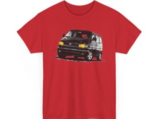 T-Shirt, VW Bus T4, Bulli, Kritzel-Kratzel-Auto, feiner Druck