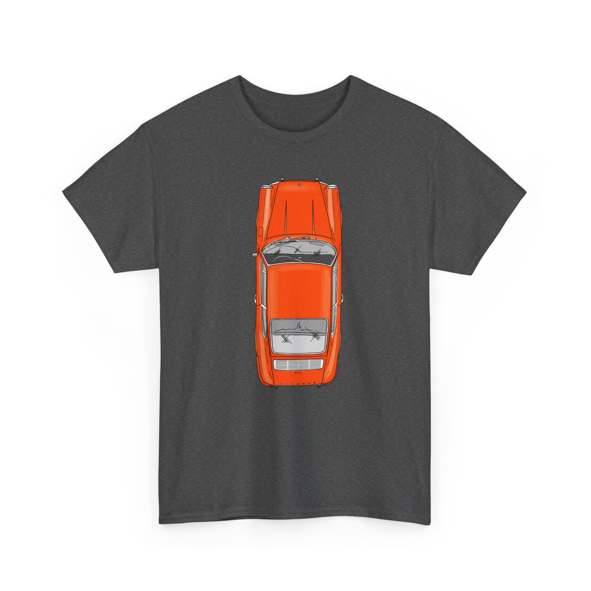 T-Shirt, Porsche 911 Coupé, F-Modell, Ur-Elfer, Top View, Orange – Bild 23