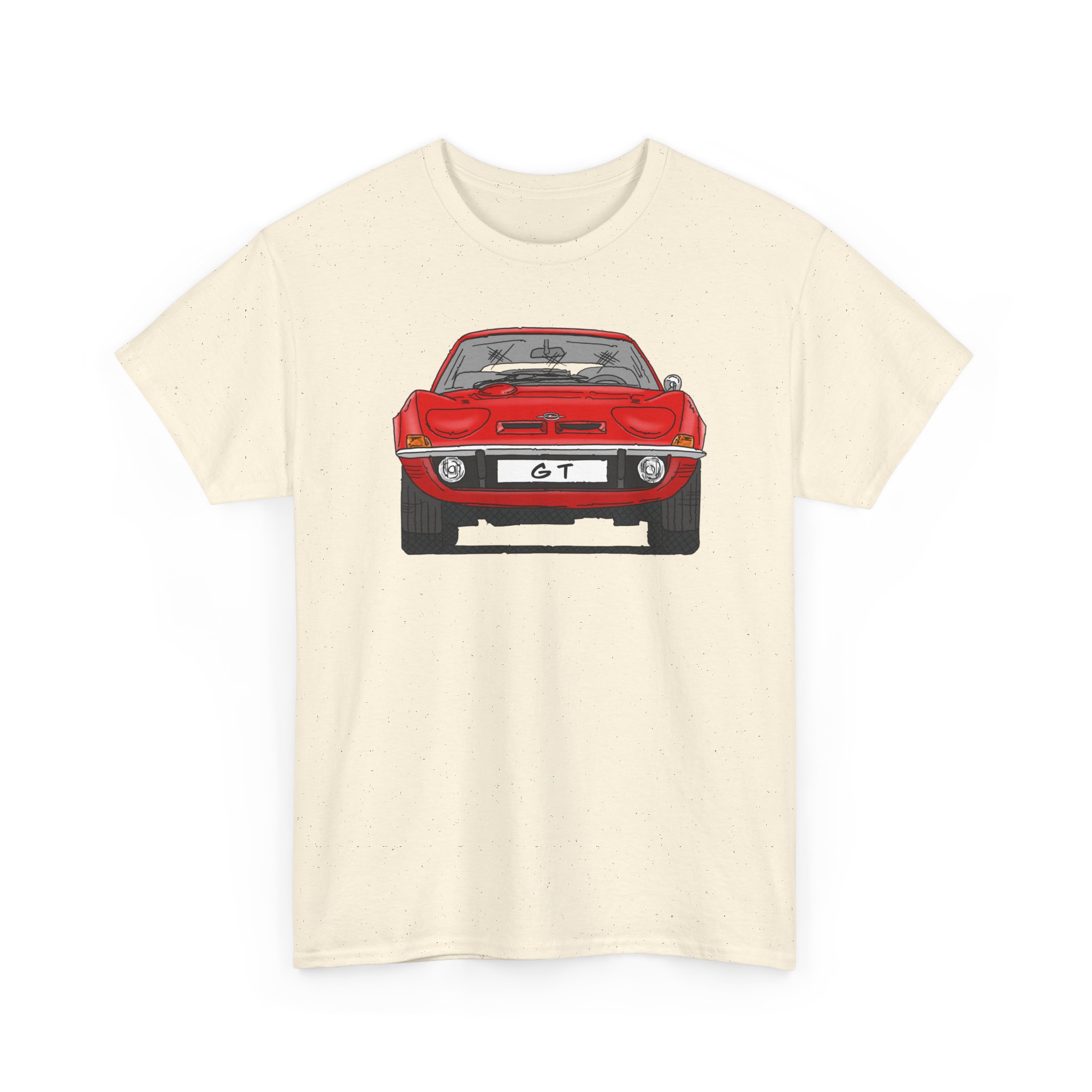T-Shirt, Opel GT, Strichzeichnung, Rot, mit Kennzeichen personalisierbar – Bild 27