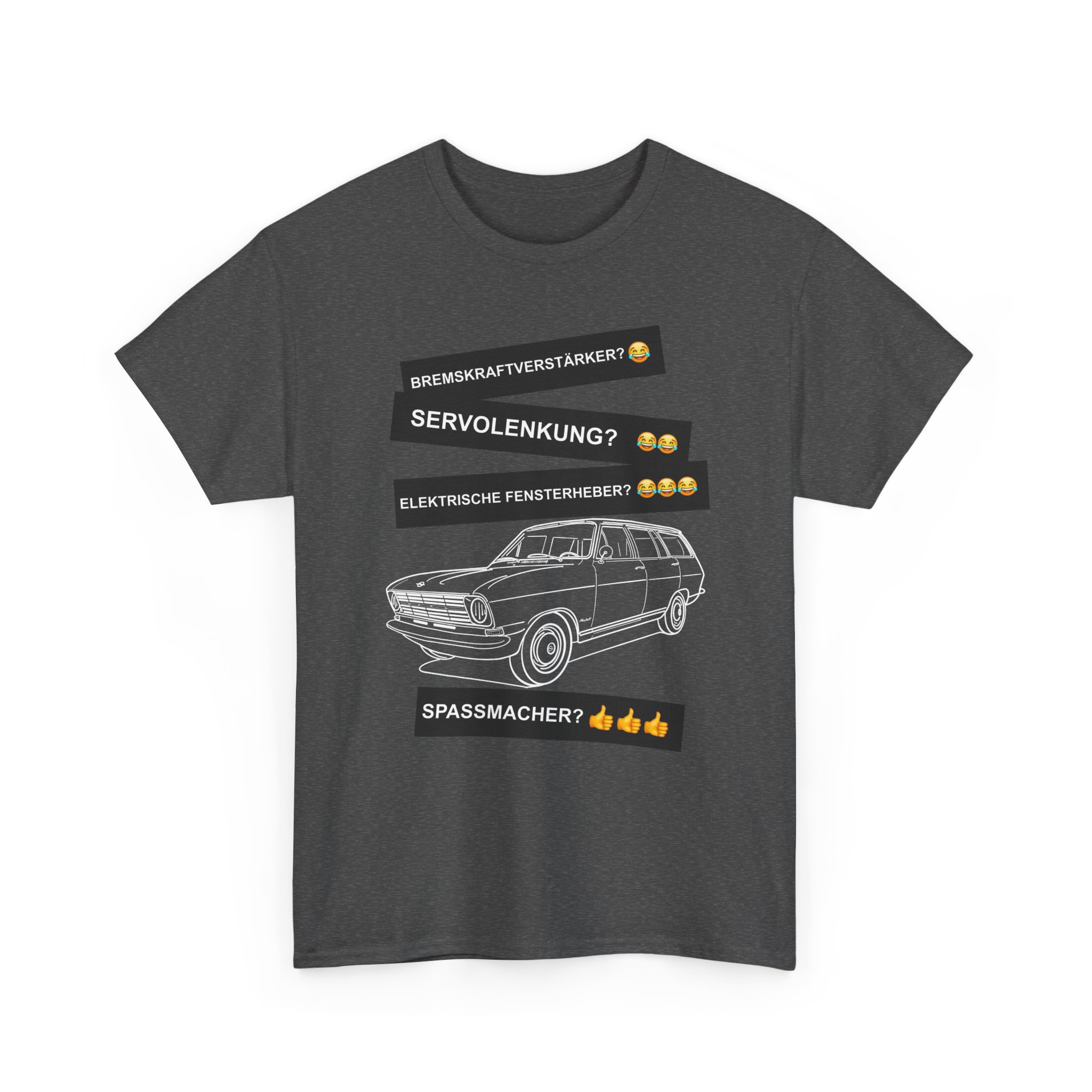 T-Shirt, Opel Kadett B Caravan, Weiß, Deutscher Text, Spaßmacher
