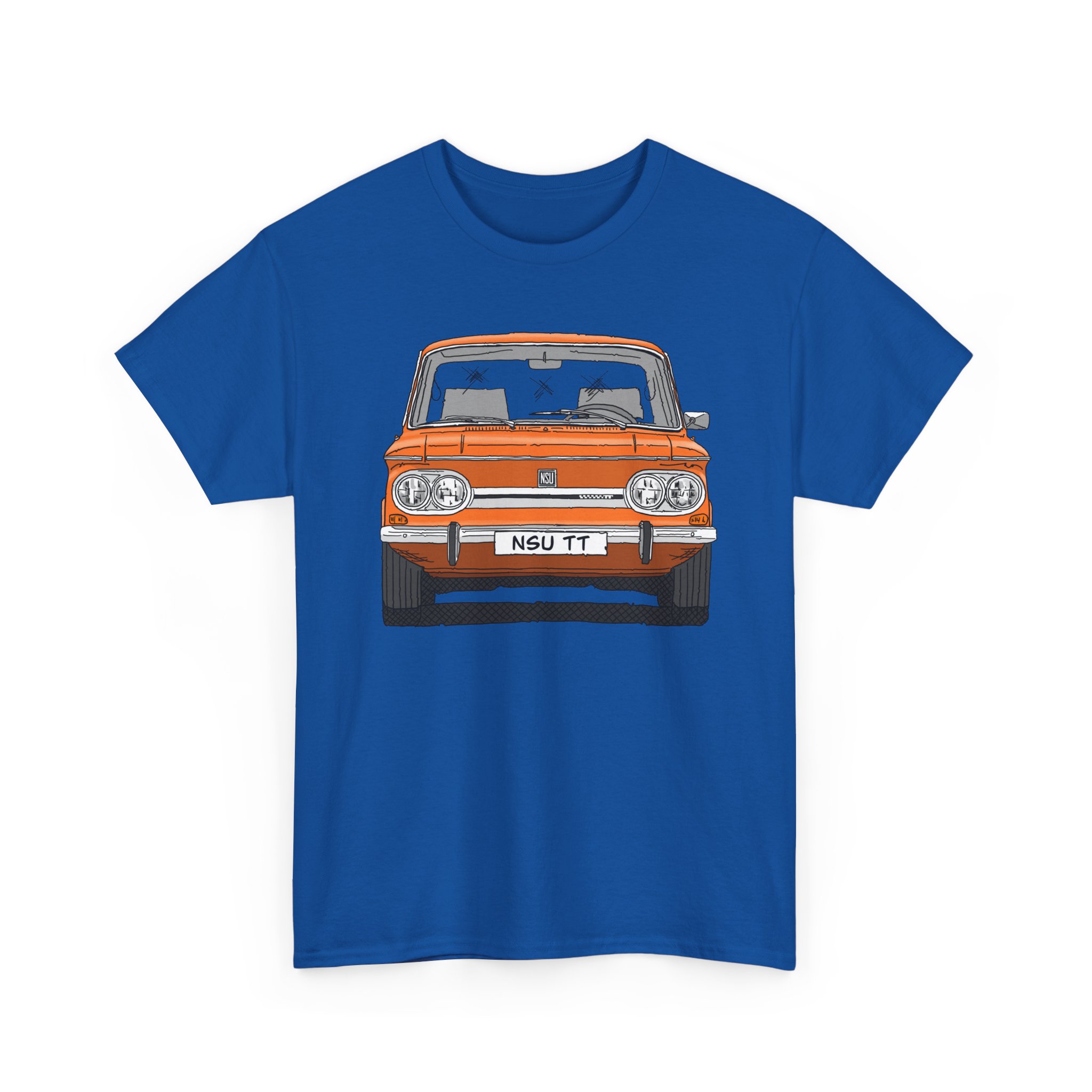 T-Shirt, NSU TT, Strichzeichnung, Orange, mit Kennzeichen personalisierbar – Bild 6