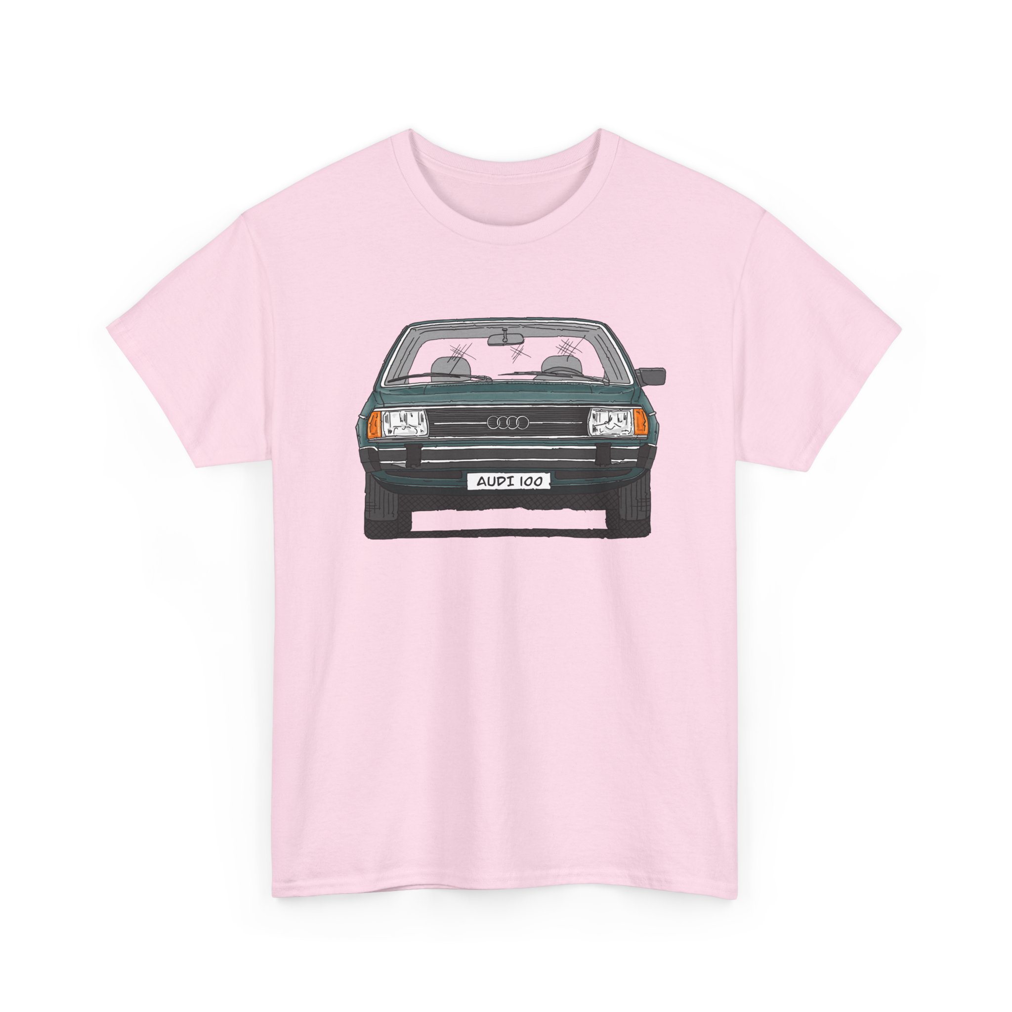 T-Shirt, Audi 100 C2, Strichzeichnung, Dunkelgrün, mit Kennzeichen personalisierbar – Bild 63