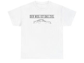 T-Shirt, 911, 964 Turbo, Text DER WEG IST DAS ZIEL, Schwarze Schrift