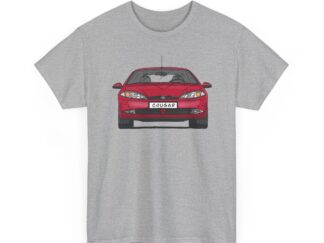 T-Shirt, Ford Cougar, Strichzeichnung, Rot, Wunsch-Kennzeichen möglich