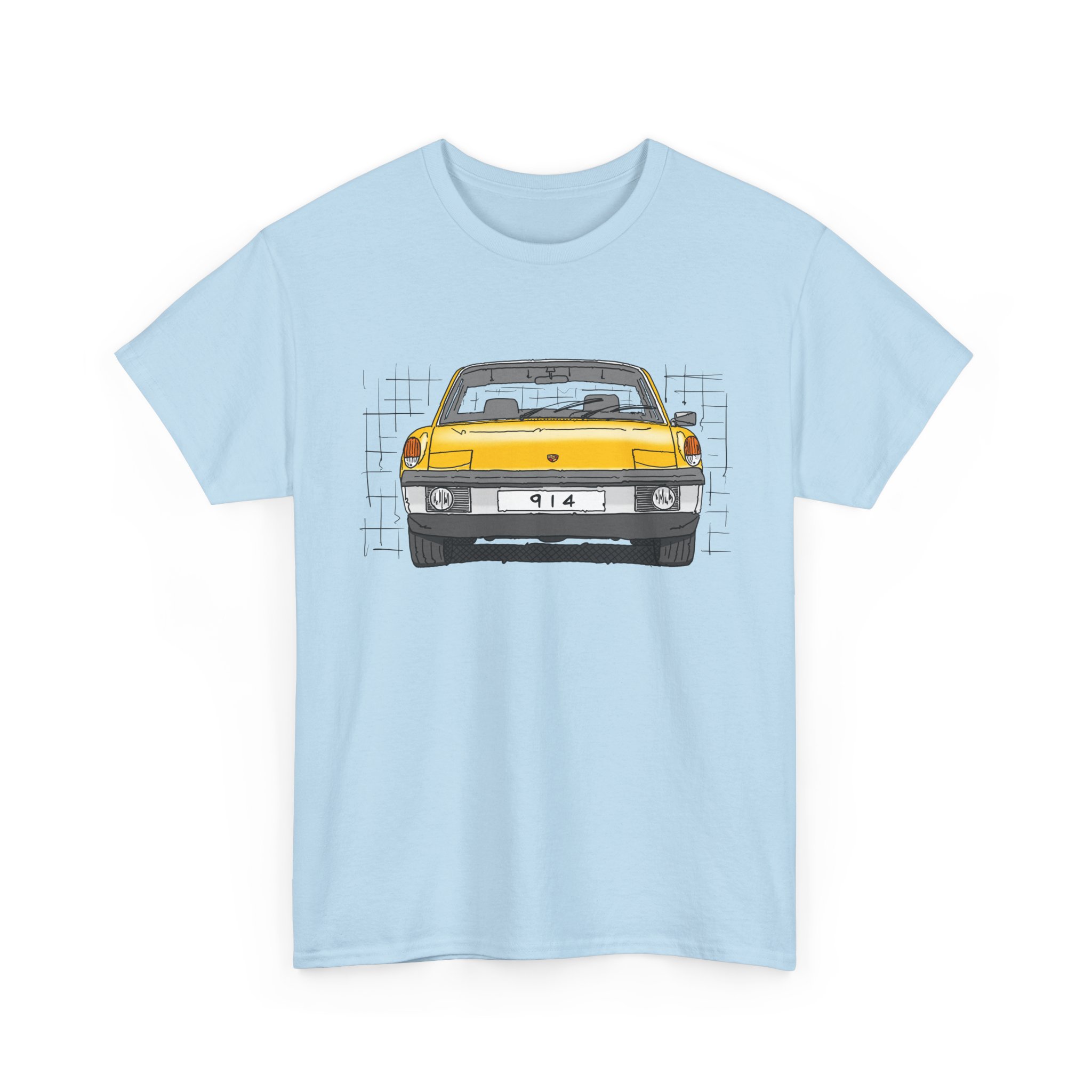 T-Shirt, Porsche 914, VW Porsche, Strichzeichnung, Gelb, personalisierbar – Bild 27