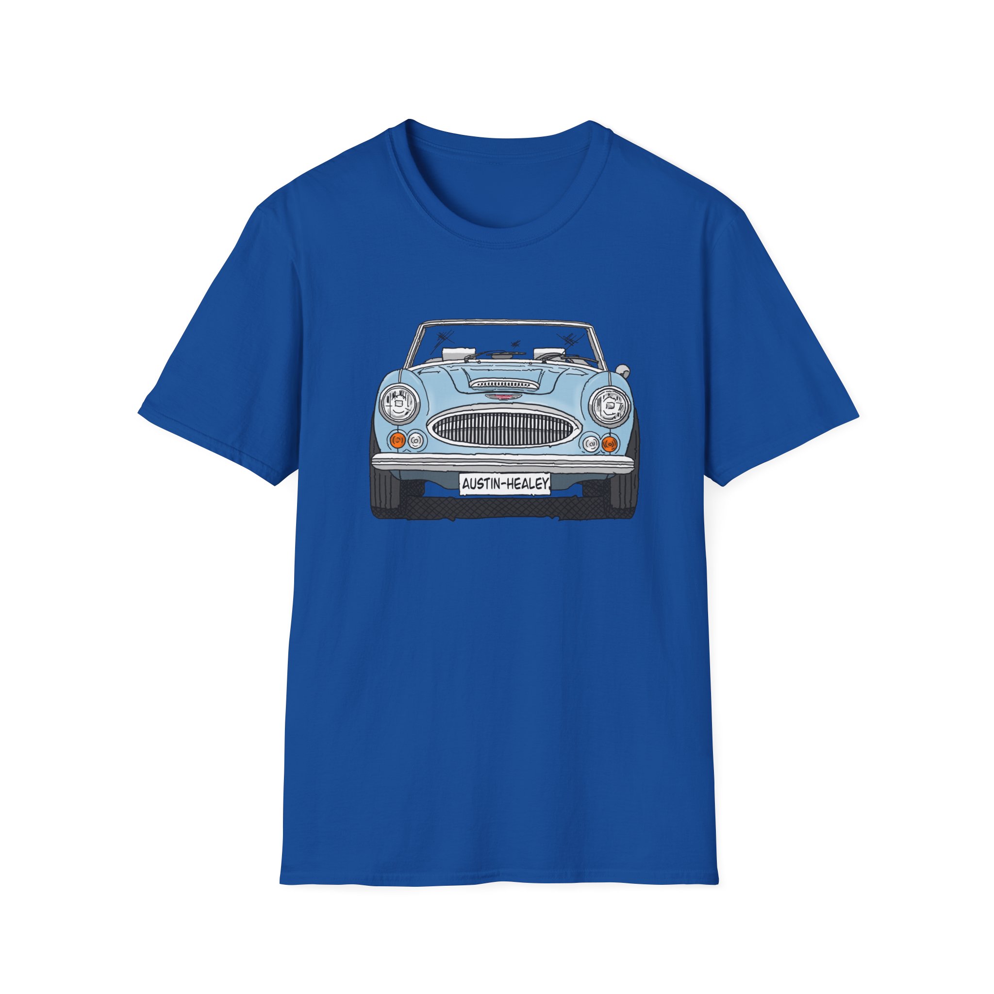 T-Shirt, Austin-Healey 3000, Strichzeichnung, Eisblau, personalisierbar – Bild 25