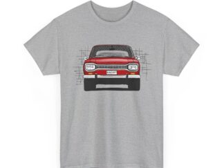 T-Shirt, Ford Escort, Hundeknochen, Strichzeichnung, Rot, personalisierbar
