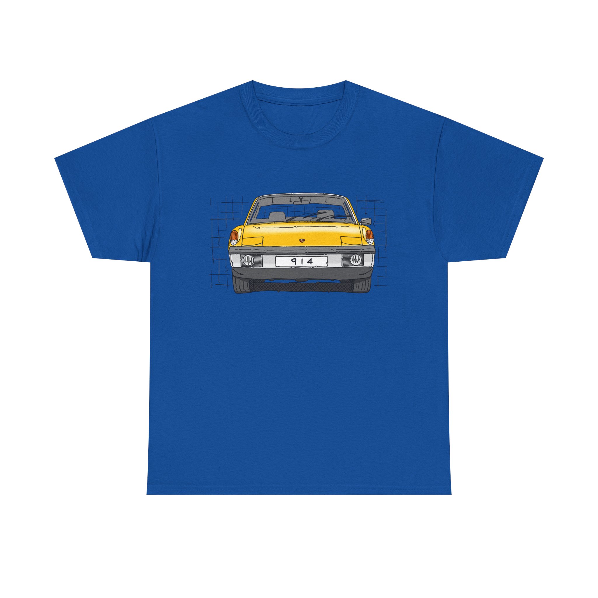 T-Shirt, Porsche 914, VW Porsche, Strichzeichnung, Gelb, personalisierbar – Bild 29