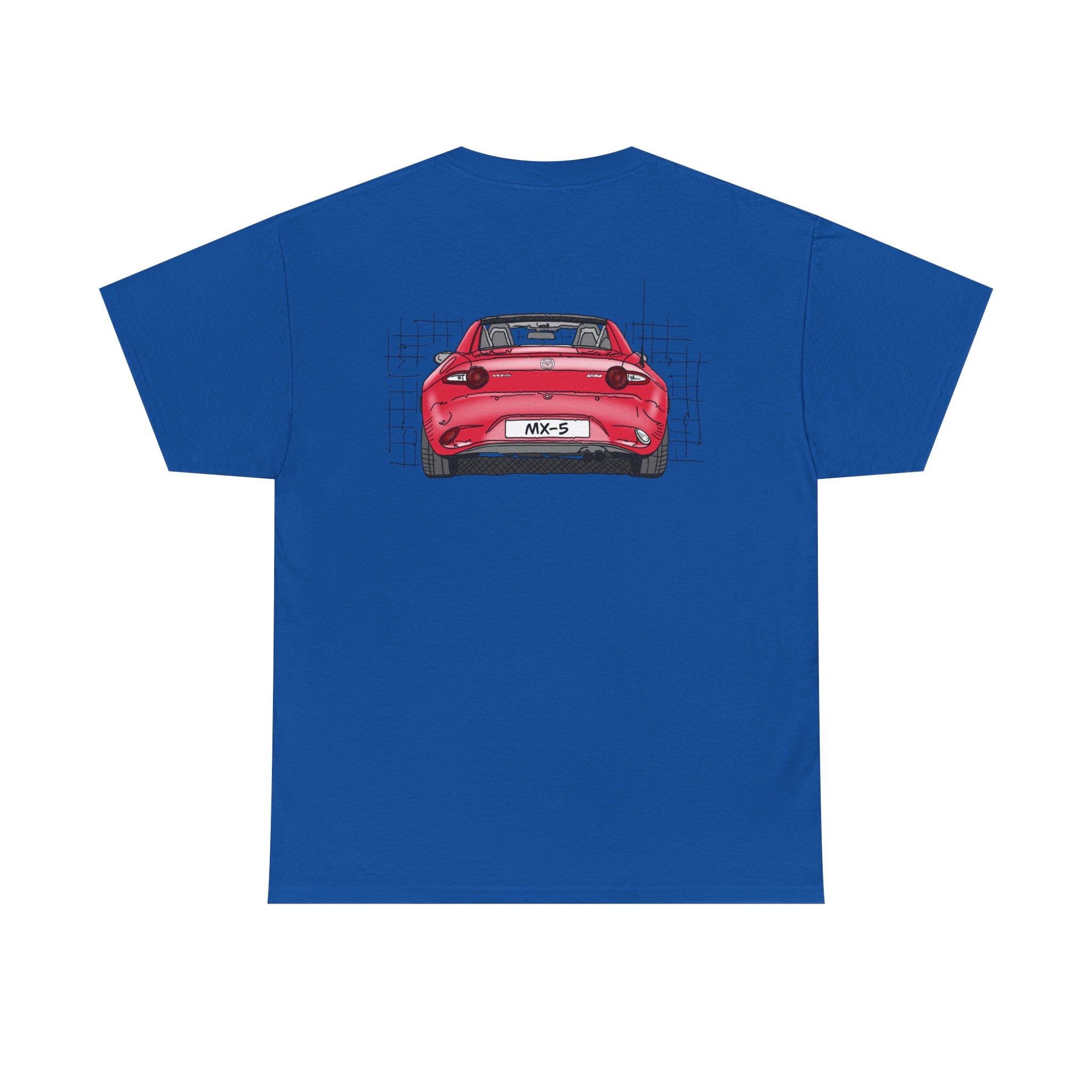 T-Shirt, Mazda MX-5 ND RF, Strichzeichnung, Rot, beidseitig – Bild 30