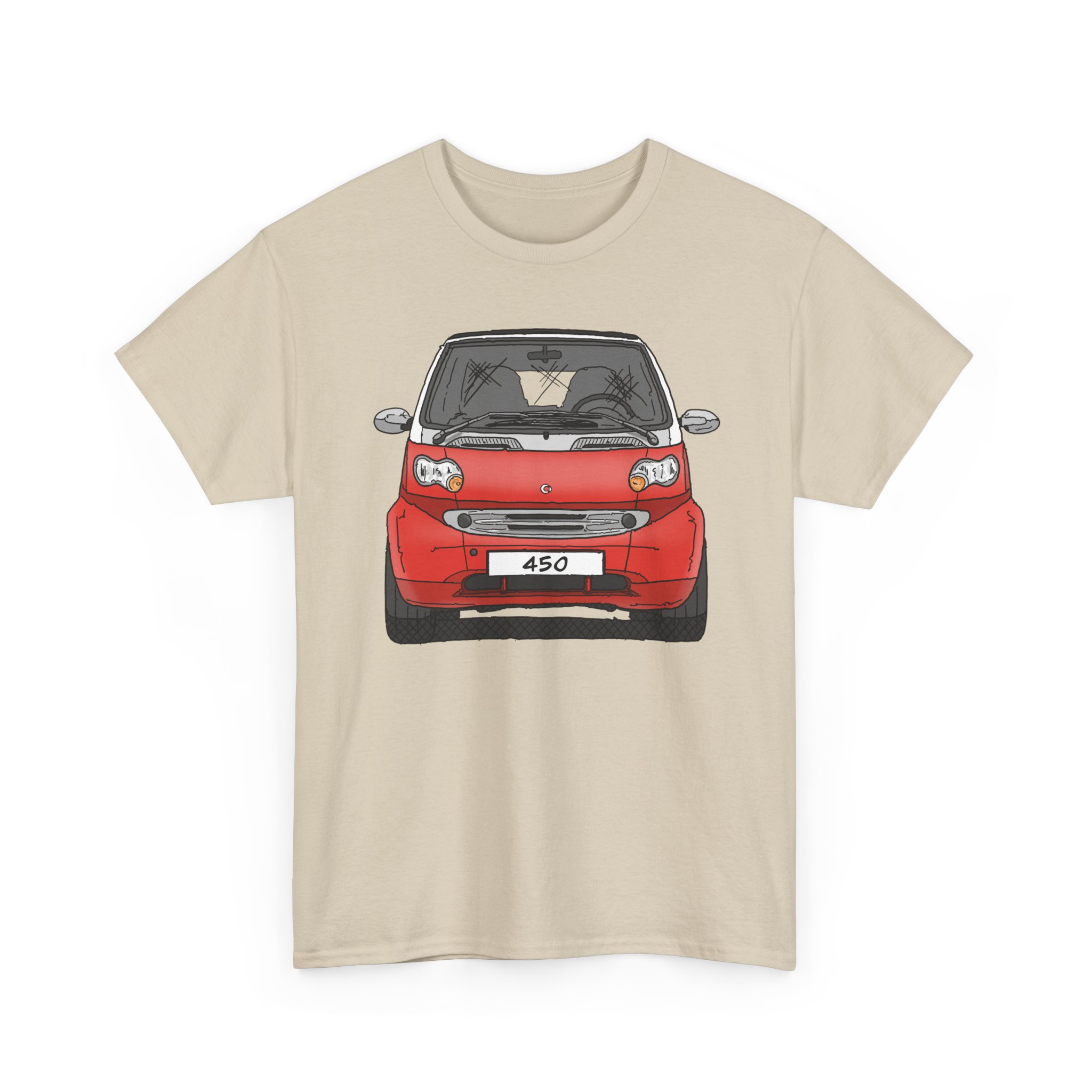 T-Shirt, Smart 450 FL, Strichzeichnung, Rot, eigenes Kennzeichen möglich – Bild 6