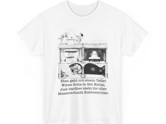 T-Shirt, Messerschmitt Kabinenroller, Max und Moritz – Witwe Boltes Karo