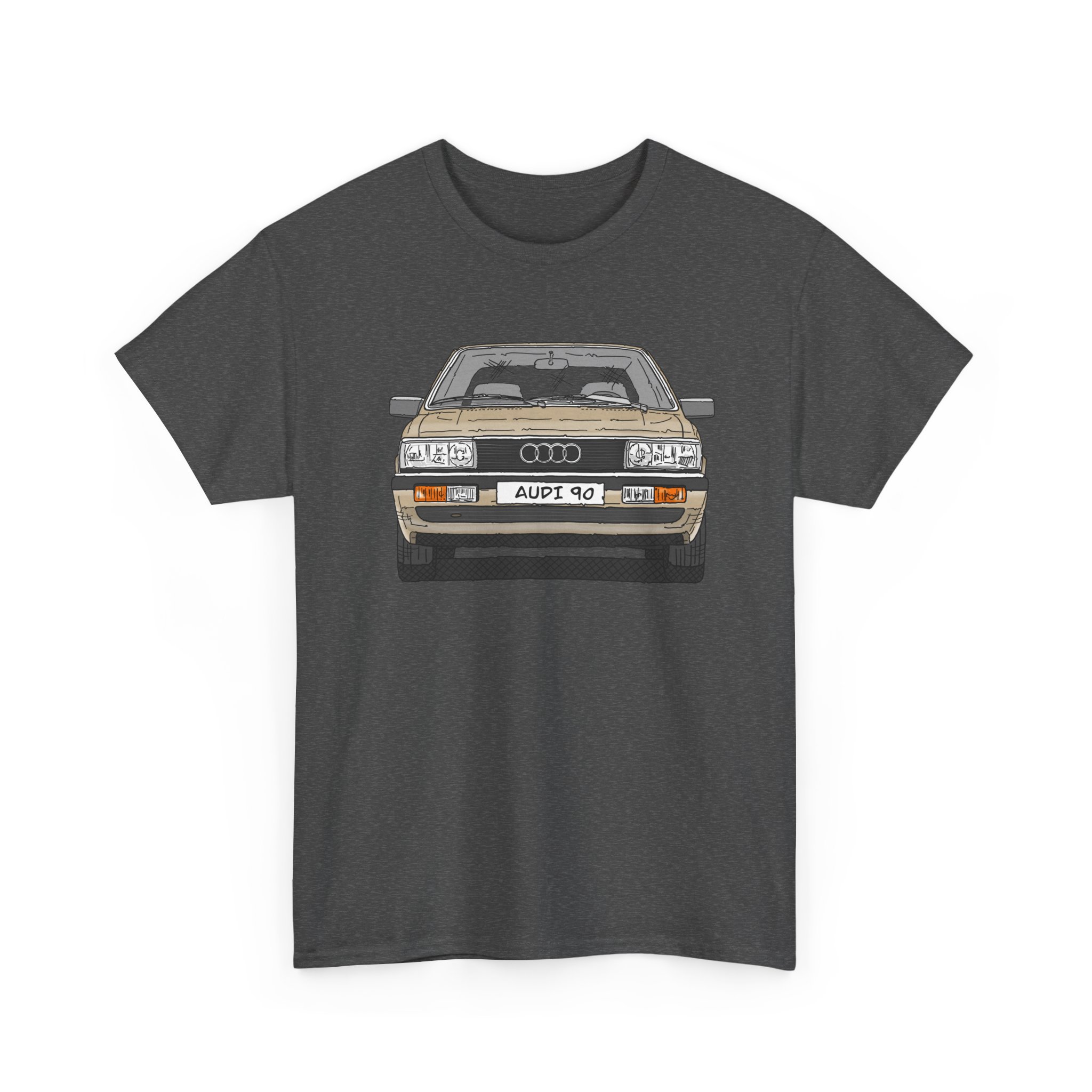 T-Shirt, Audi 90 B2, Strichzeichnung, Kalaharibeige, mit Kennzeichen personalisierbar – Bild 11