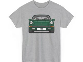 T-Shirt, Porsche 911, G-Modell, Targa, Strichzeichnung, Grün, Wunschkennzeichen möglich