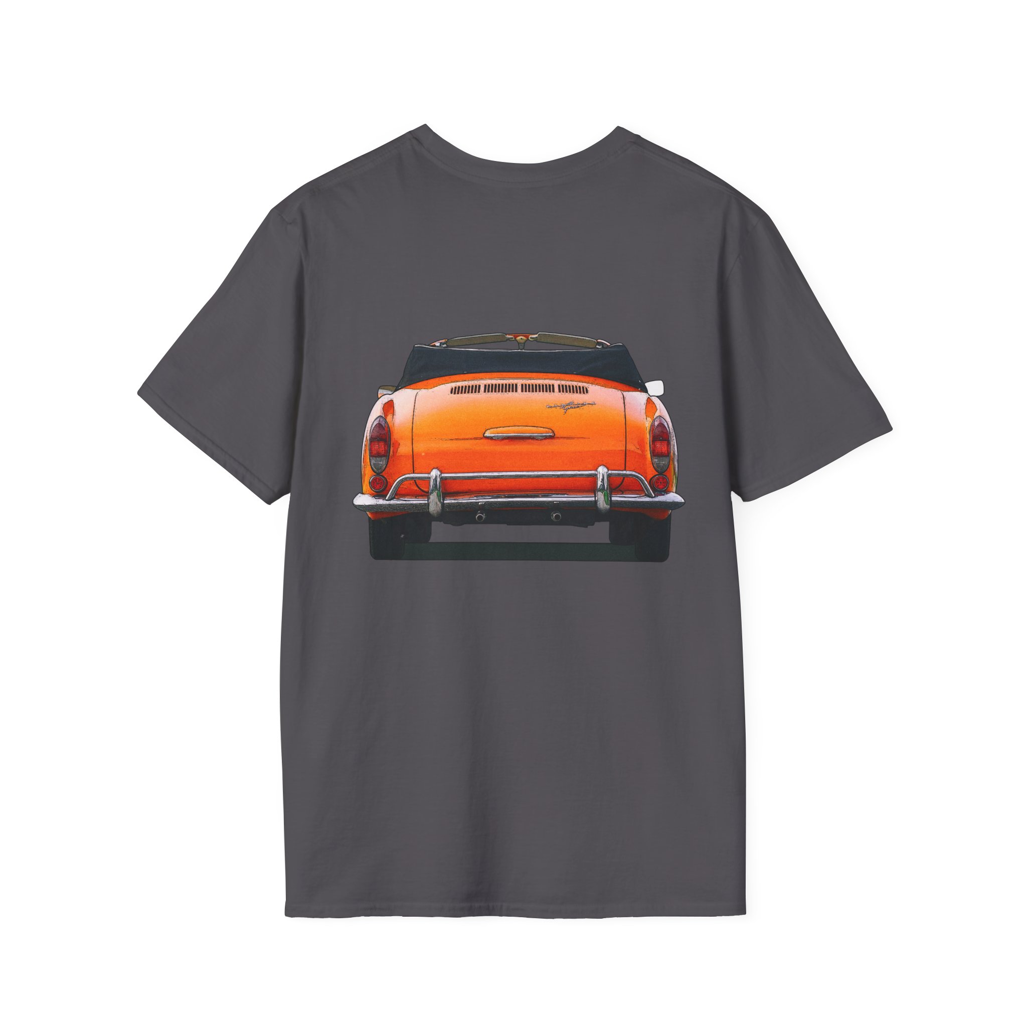 T-Shirt, Karmann-Ghia Typ14 Cabriolet, Orange, beidseitig bedruckt, mit Kennzeichen personalisierbar – Bild 22
