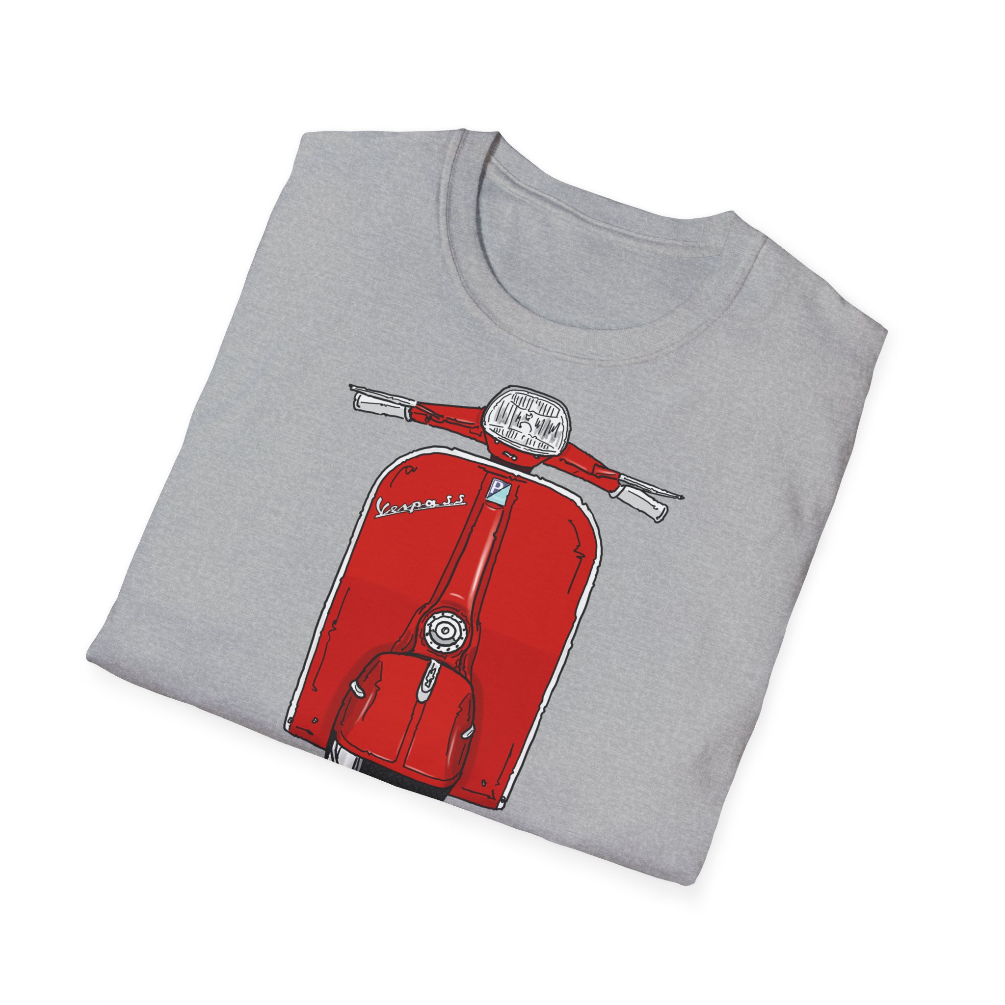 T-Shirt, Vespa Super Sport, 180 SS, Rot, Strichzeichnung – Bild 12