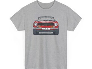 T-Shirt, Triumph TR6, Strichzeichnung, Rot, personalisierbar