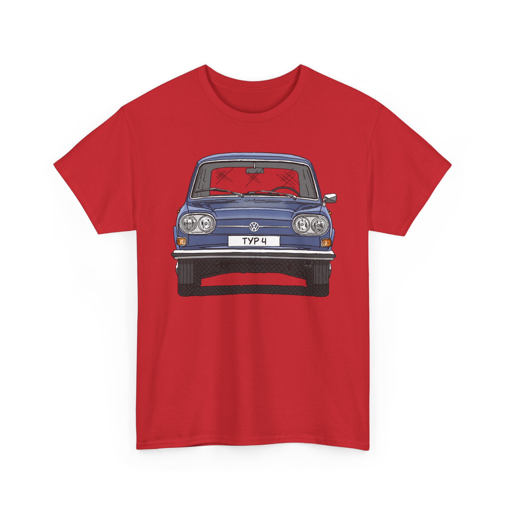 T-Shirt, VW Typ 4, 411, Strichzeichnung, Gemini-Blau, eigenes Kennzeichen möglich – Bild 10