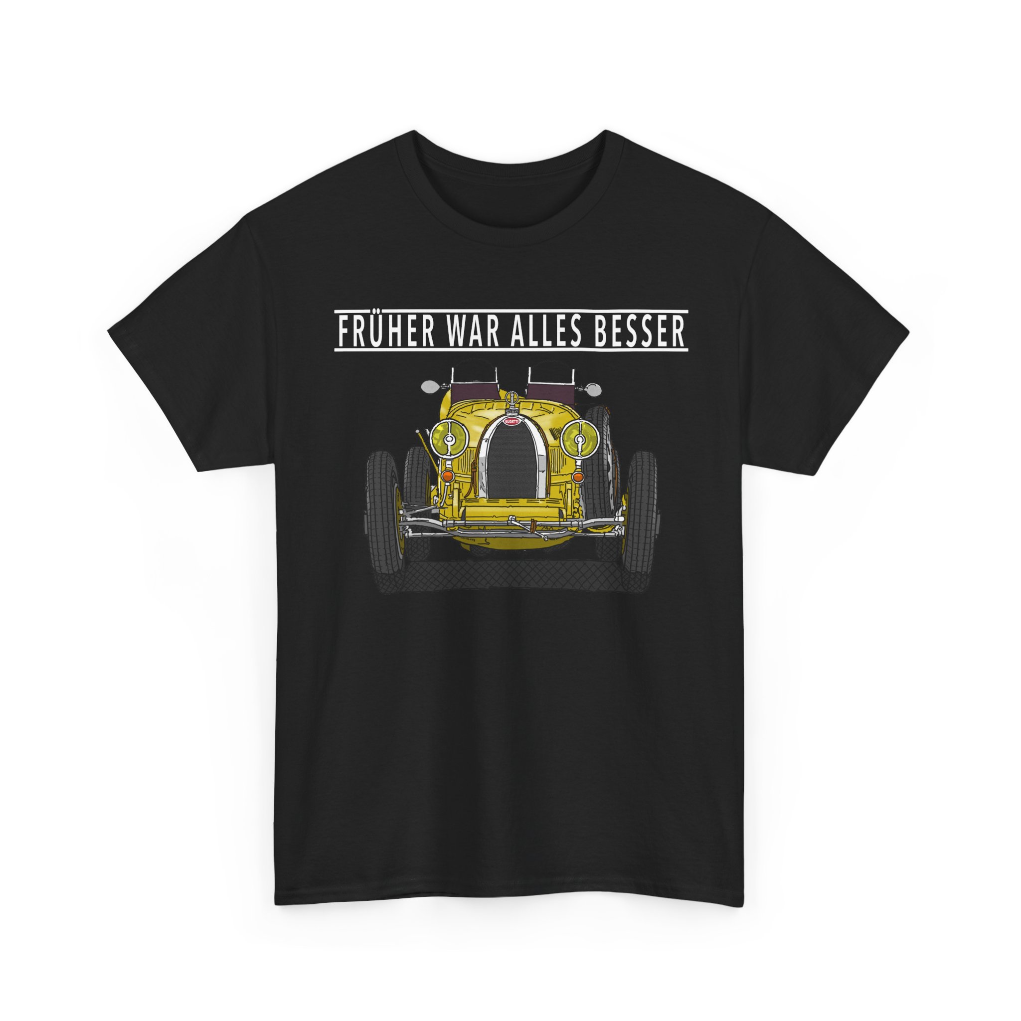 T-Shirt, Bugatti, Gelb, Text FRÜHER WAR ALLES BESSER, Weiße Schrift – Bild 2