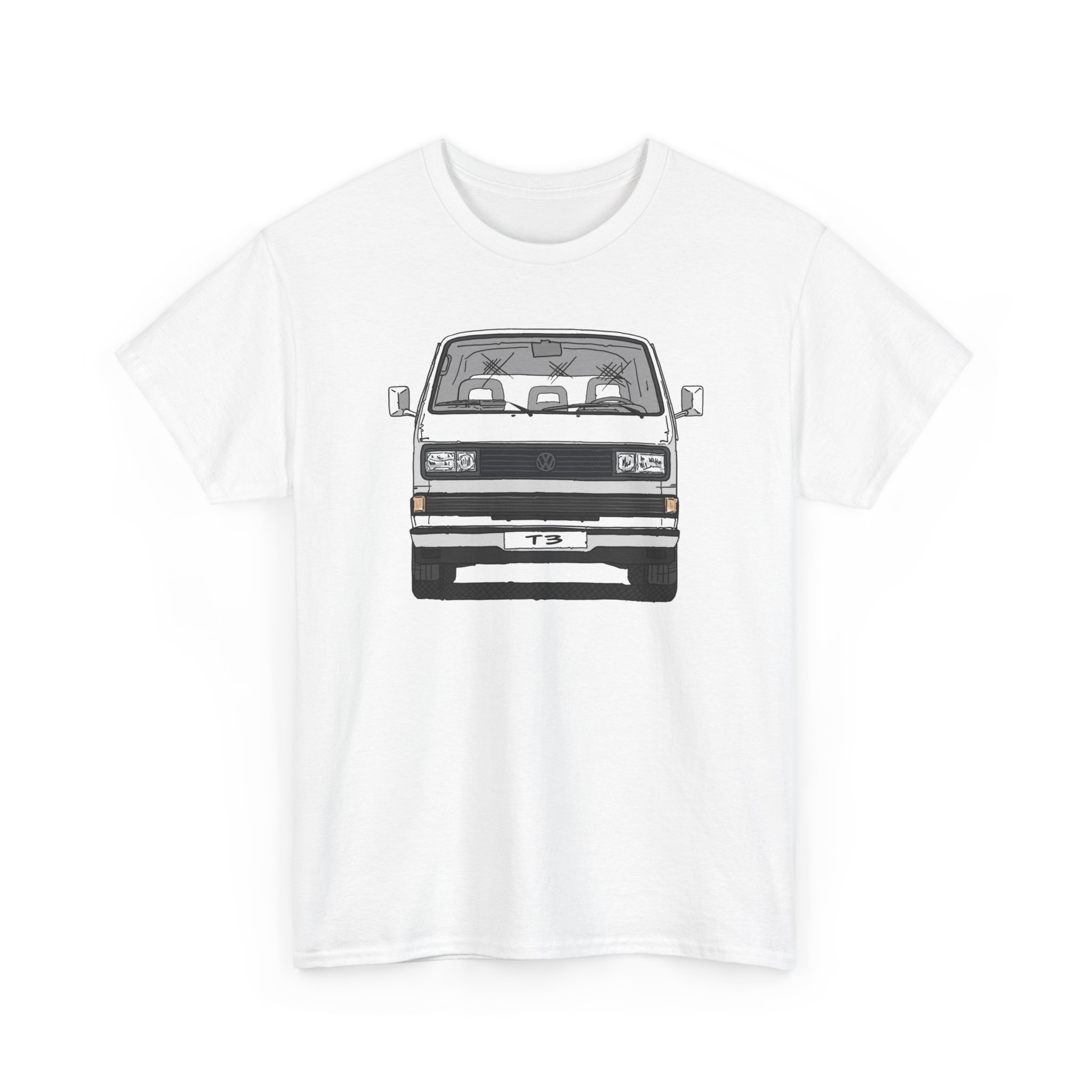 T-Shirt, VW T3, Bulli, VW Bus, Südafrika, Strichzeichnung, Weiß, mit Kennzeichen personalisierbar – Bild 8