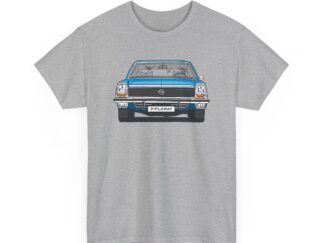T-Shirt, Opel Diplomat B, Strichzeichnung, Blau, mit Kennzeichen personalisierbar