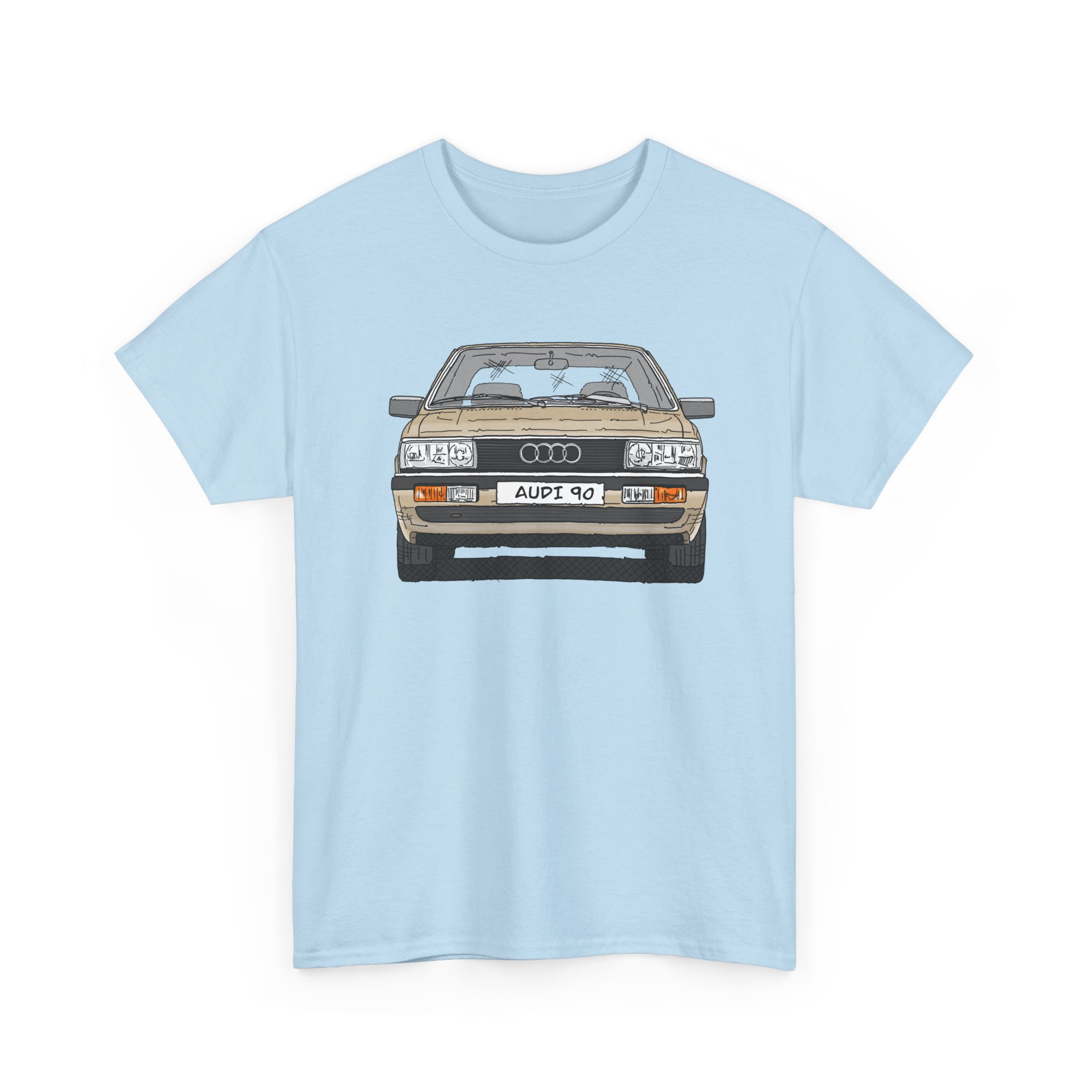 T-Shirt, Audi 90 B2, Strichzeichnung, Kalaharibeige, mit Kennzeichen personalisierbar – Bild 19
