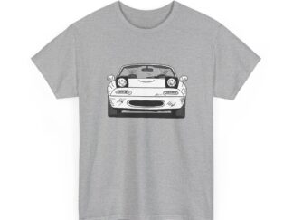 T-Shirt, Mazda MX5 Miata, Strichzeichnung, Weiß