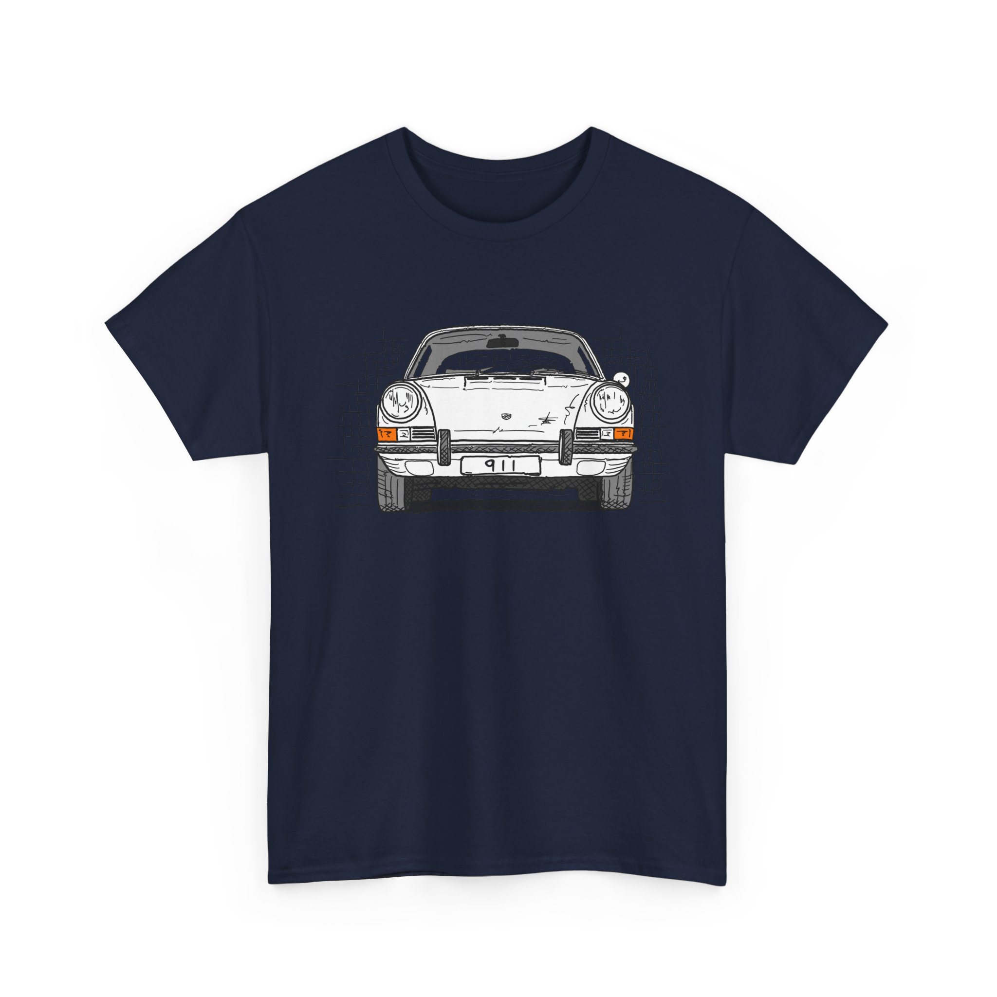 T-Shirt, Porsche 911, F-Modell, Ur-Elfer, Strichzeichnung, Weiß, personalisierbar – Bild 35