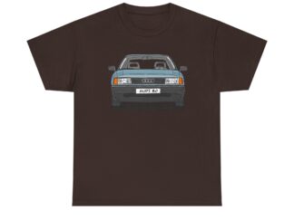 T-Shirt, Audi 80 B3, Strichzeichnung, Hellgrün, mit Kennzeichen personalisierbar