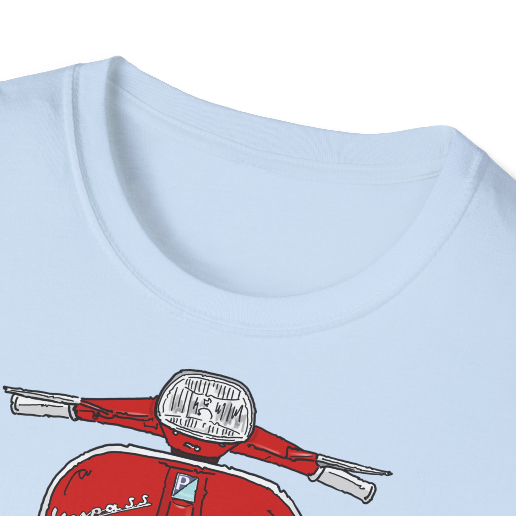 T-Shirt, Vespa Super Sport, 180 SS, Rot, Strichzeichnung – Bild 19