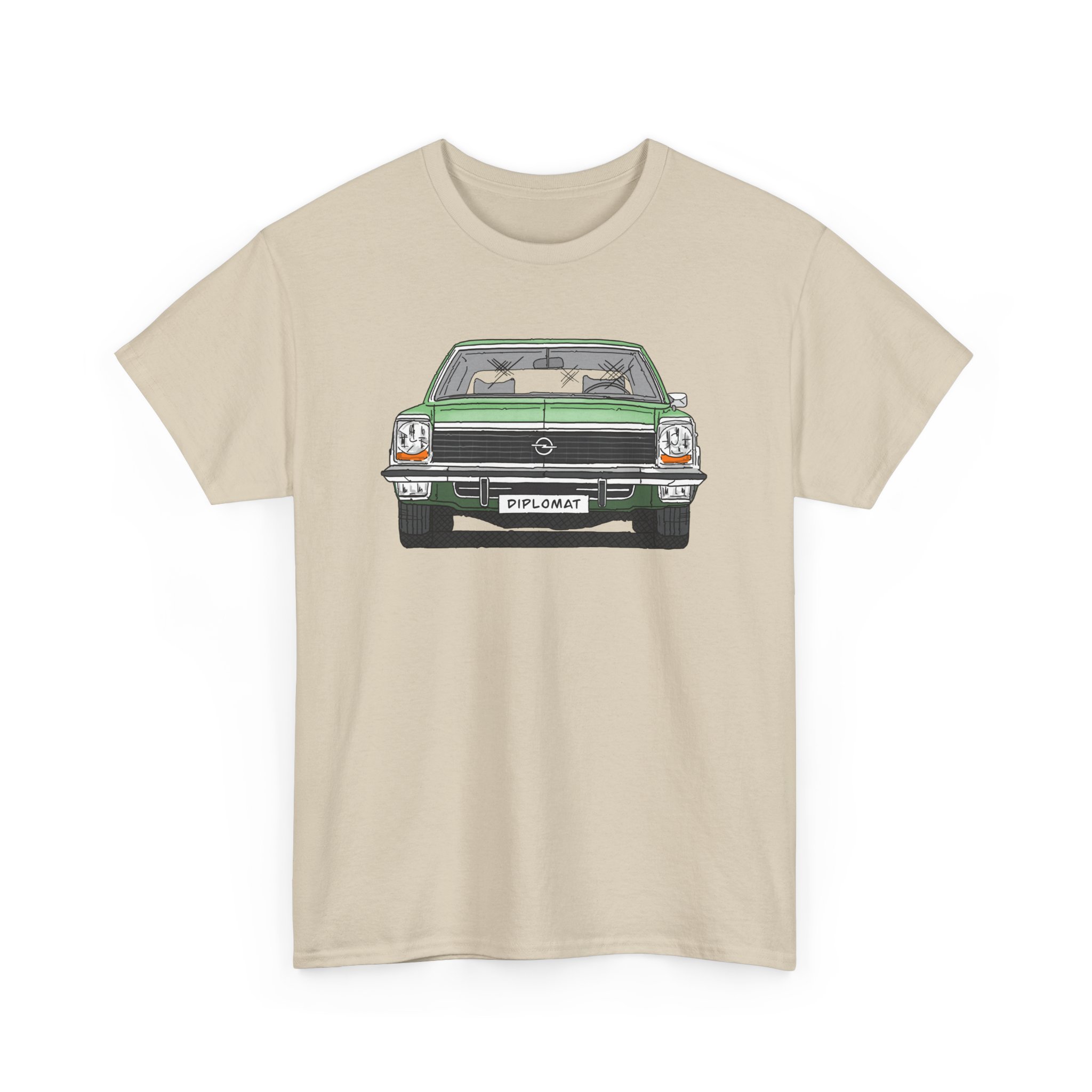 T-Shirt, Opel Diplomat B, Strichzeichnung, Grün, mit Kennzeichen personalisierbar – Bild 43
