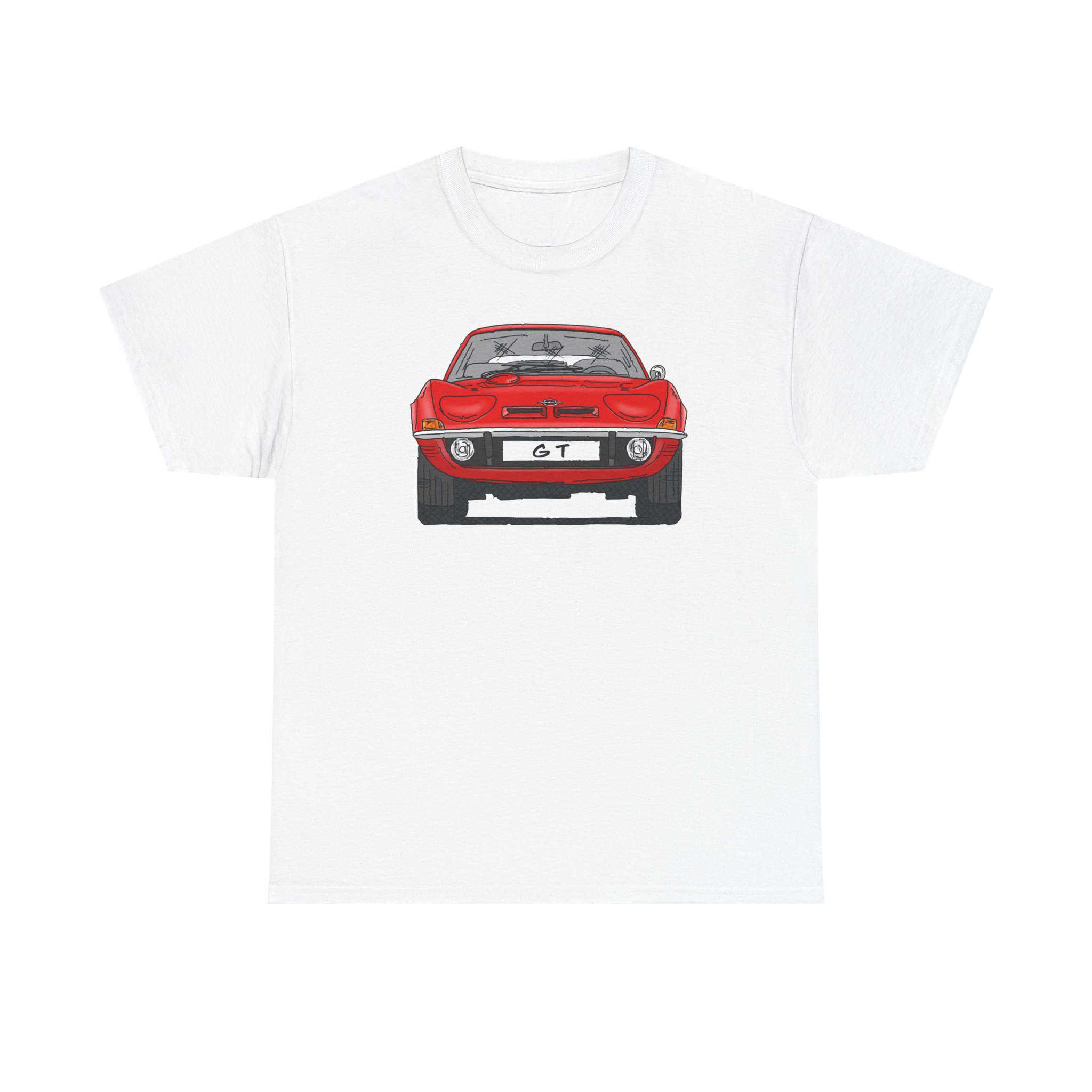 T-Shirt, Opel GT, Strichzeichnung, Rot, mit Kennzeichen personalisierbar – Bild 49