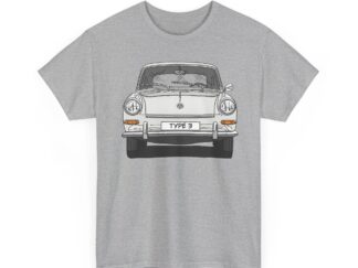 T-Shirt, VW Typ 3, 1500, 1600, Strichzeichnung, Weiß, Text TYPE 3