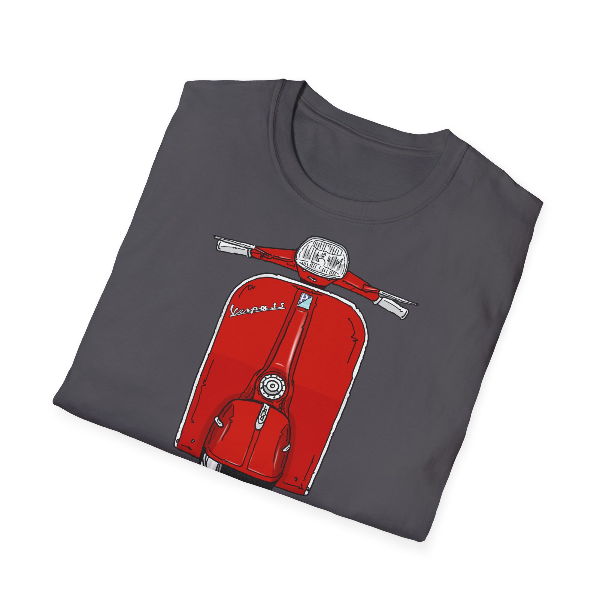 T-Shirt, Vespa Super Sport, 180 SS, Rot, Strichzeichnung – Bild 24