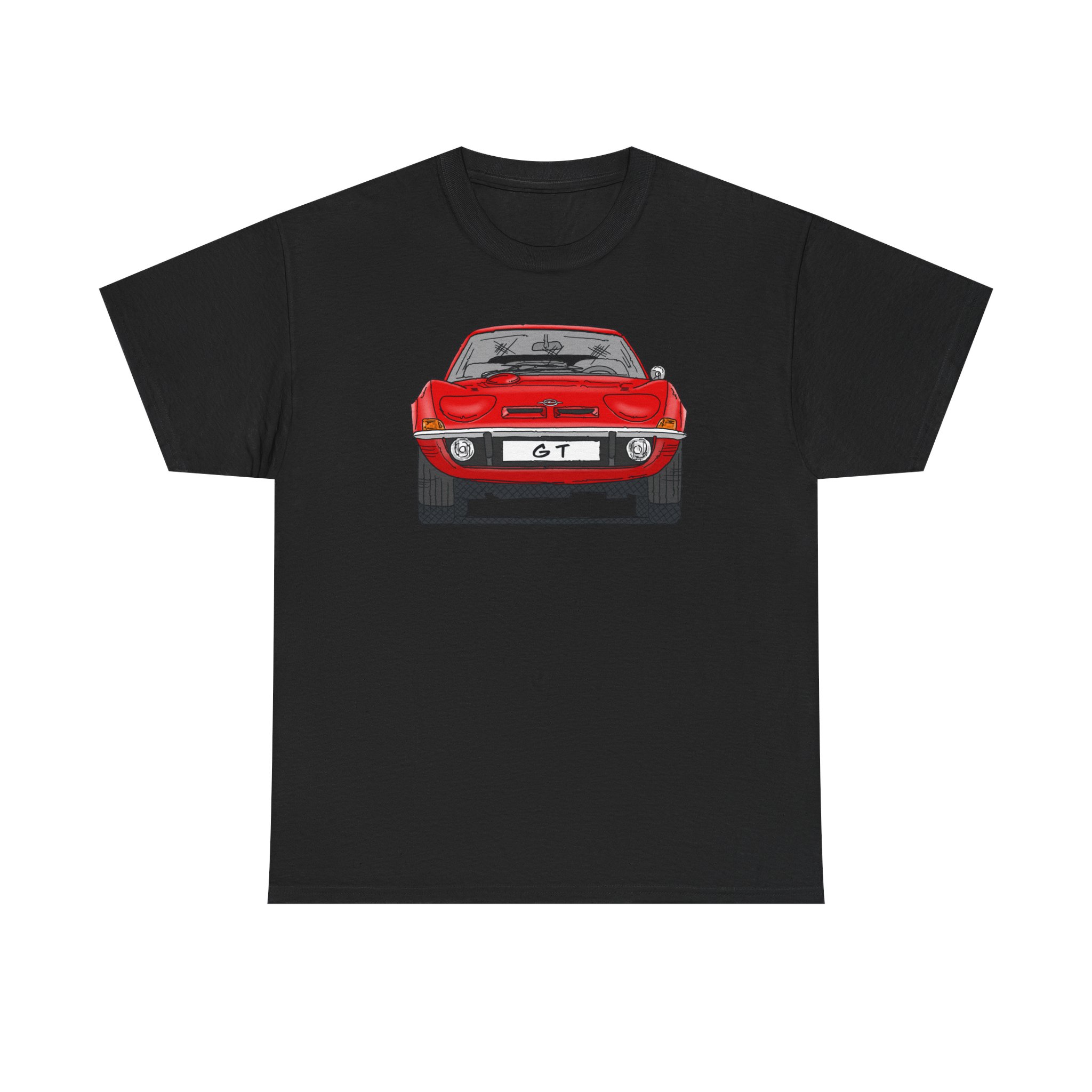T-Shirt, Opel GT, Strichzeichnung, Rot, mit Kennzeichen personalisierbar – Bild 53