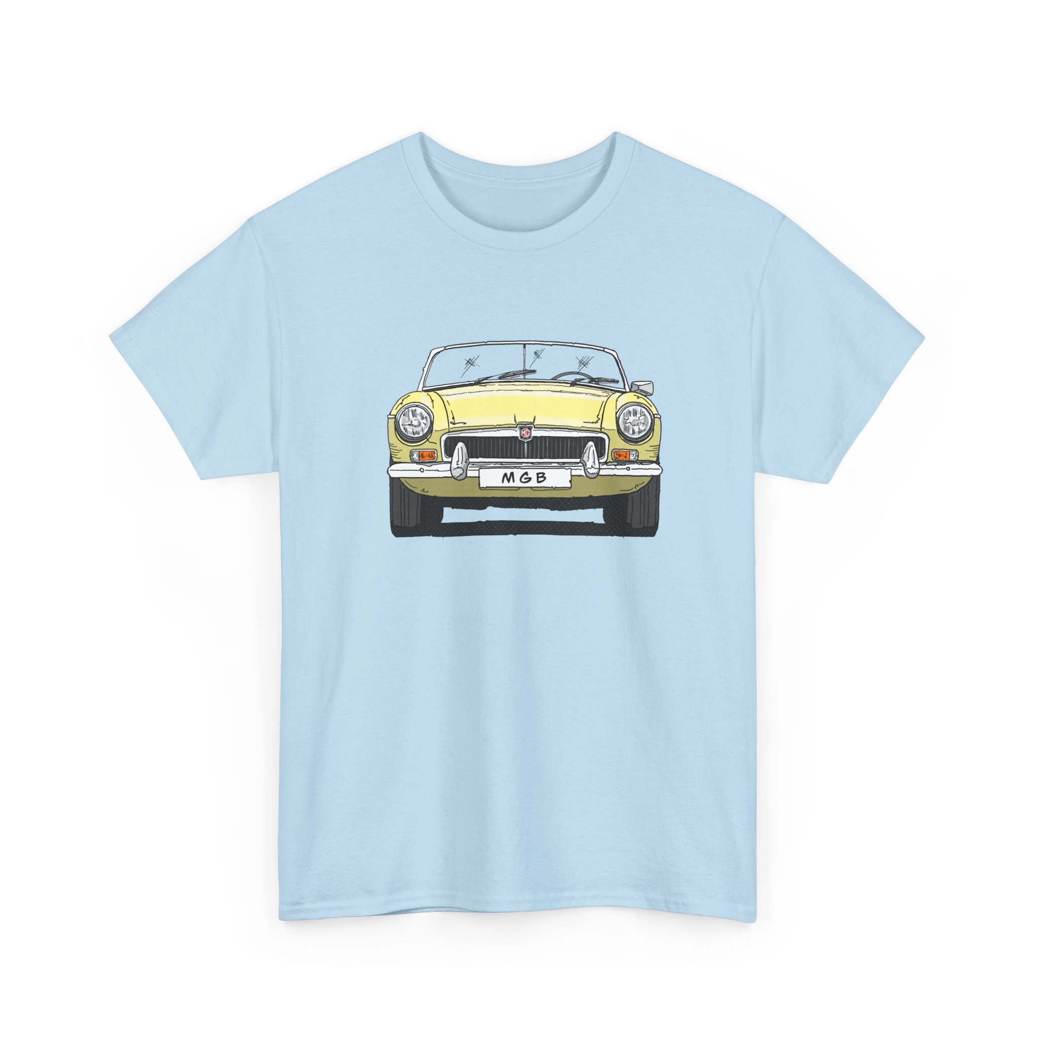 T-Shirt, MGB, Strichzeichnung, Gelb, mit Kennzeichen personalisierbar – Bild 8