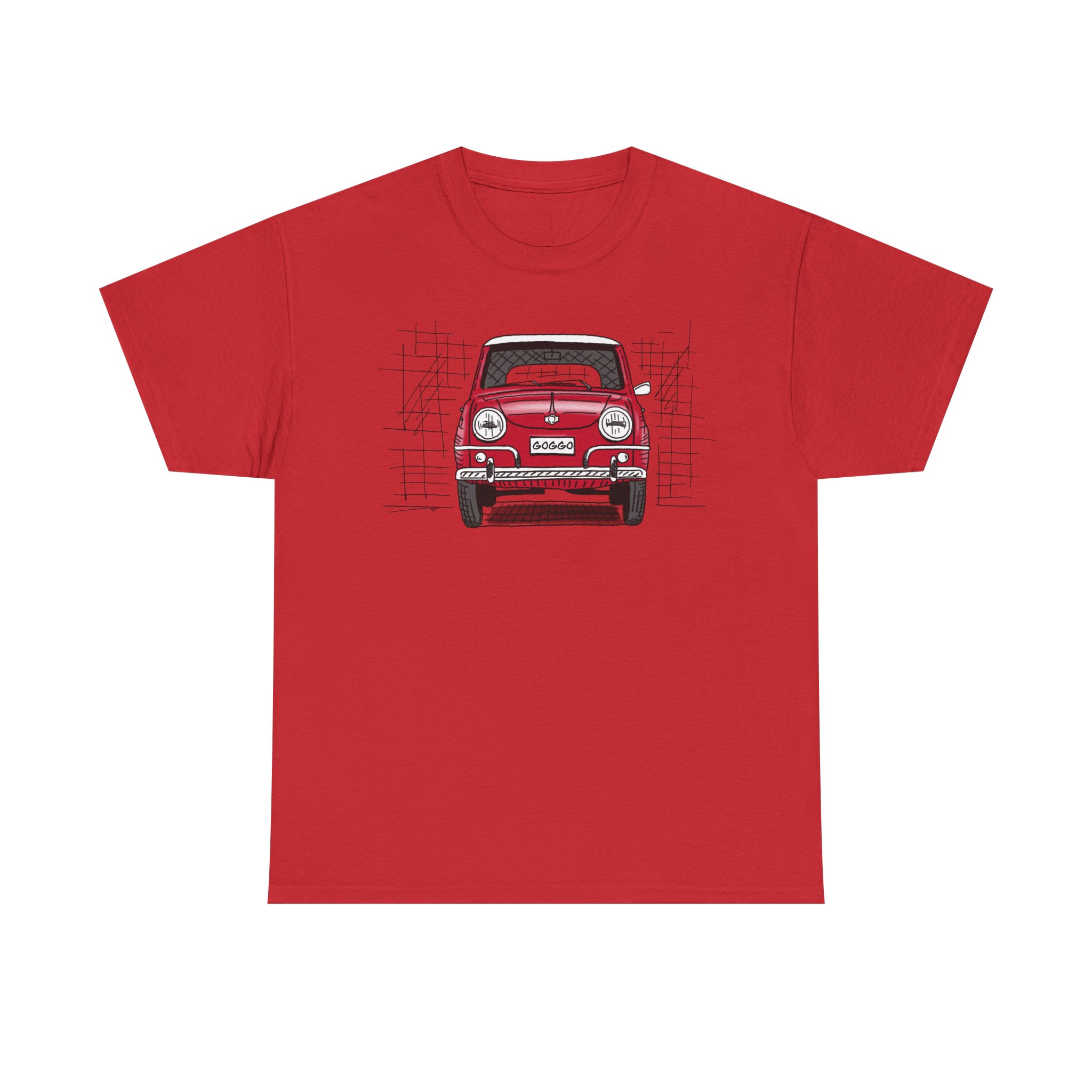 T-Shirt, Goggo, Strichzeichnung, Rot, personalisierbar – Bild 45