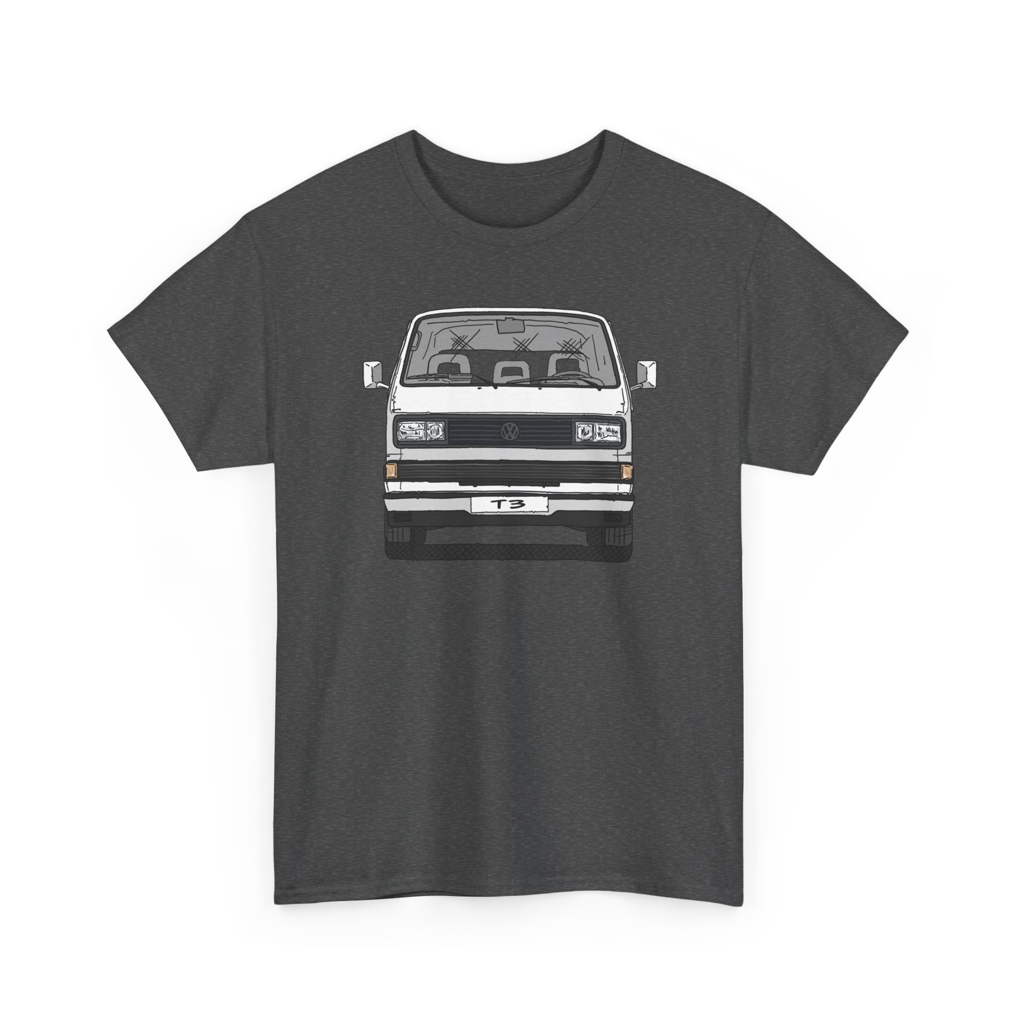 T-Shirt, VW T3, Bulli, VW Bus, Südafrika, Strichzeichnung, Weiß, mit Kennzeichen personalisierbar – Bild 2