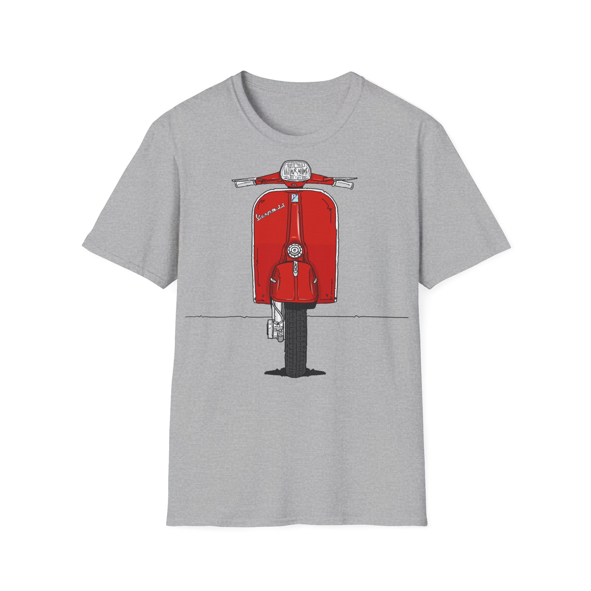 T-Shirt, Vespa Super Sport, 180 SS, Rot, Strichzeichnung – Bild 9