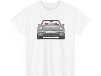 T-Shirt, Fiat Barchetta, Strichzeichnung, Silber, eigenes Kennzeichen möglich