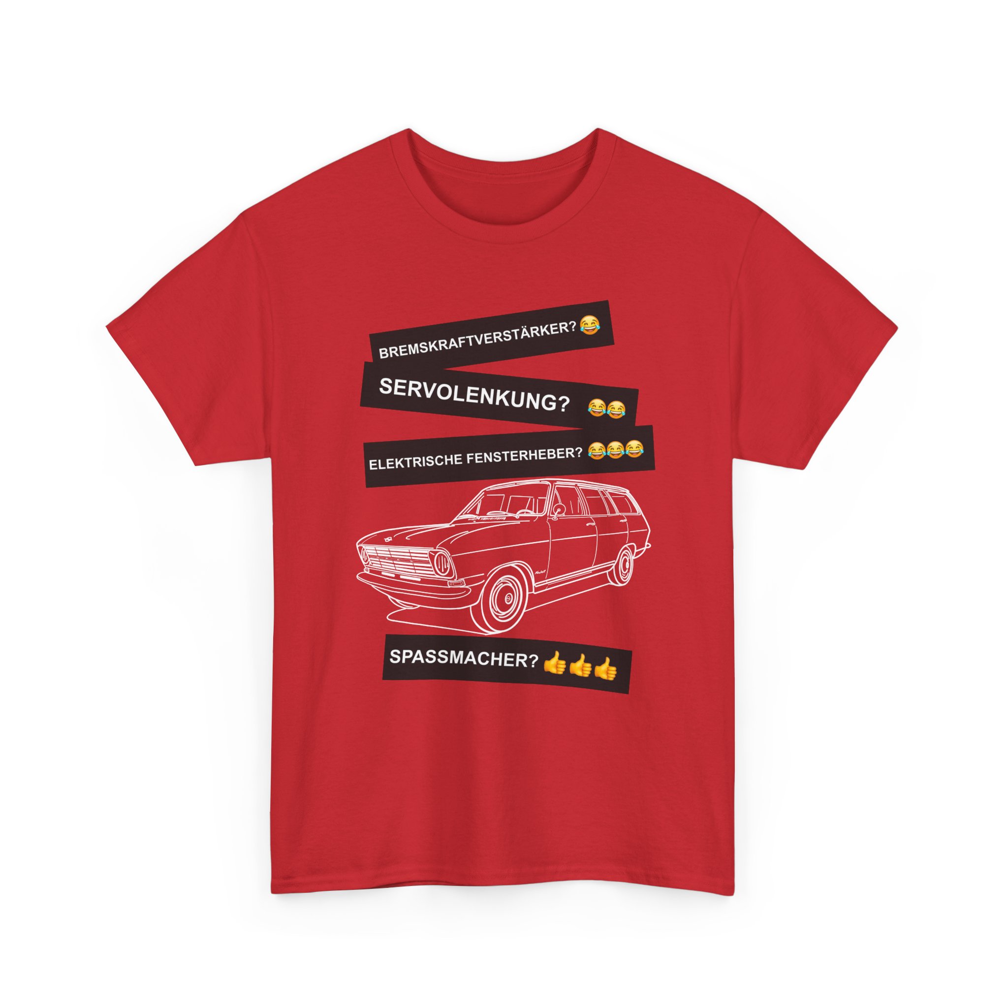 T-Shirt, Opel Kadett B Caravan, Weiß, Deutscher Text, Spaßmacher – Bild 31