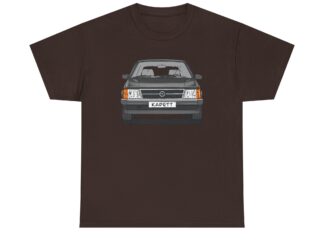T-Shirt, Opel Kadett D, Strichzeichnung, Schwarz, mit Kennzeichen personalisierbar