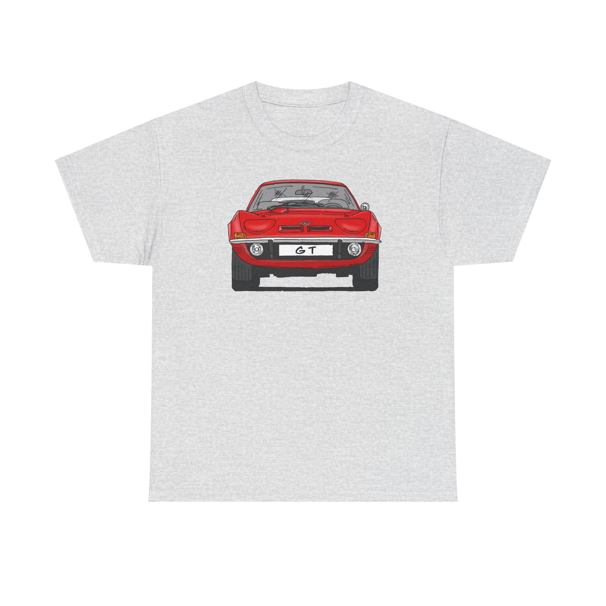 T-Shirt, Opel GT, Strichzeichnung, Rot, mit Kennzeichen personalisierbar – Bild 65