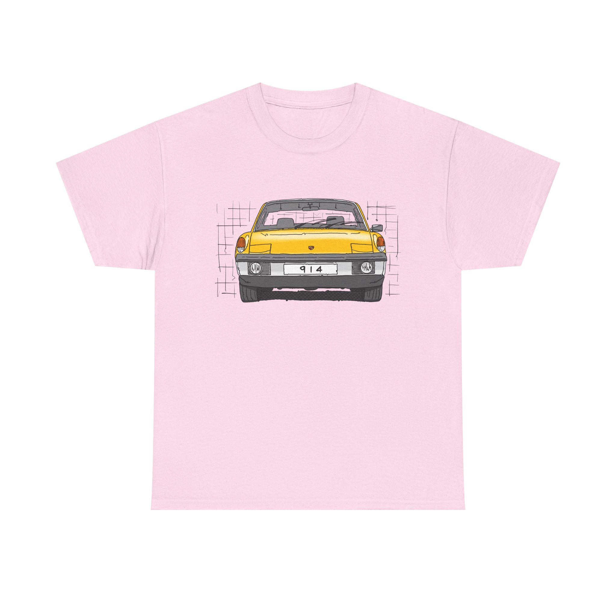 T-Shirt, Porsche 914, VW Porsche, Strichzeichnung, Gelb, personalisierbar – Bild 37