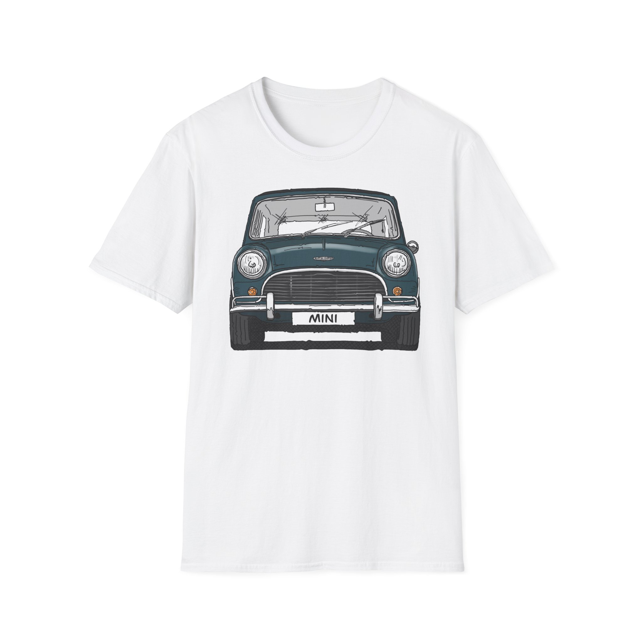 T-Shirt, Mini, Strichzeichnung, Grün, mit Kennzeichen personalisierbar