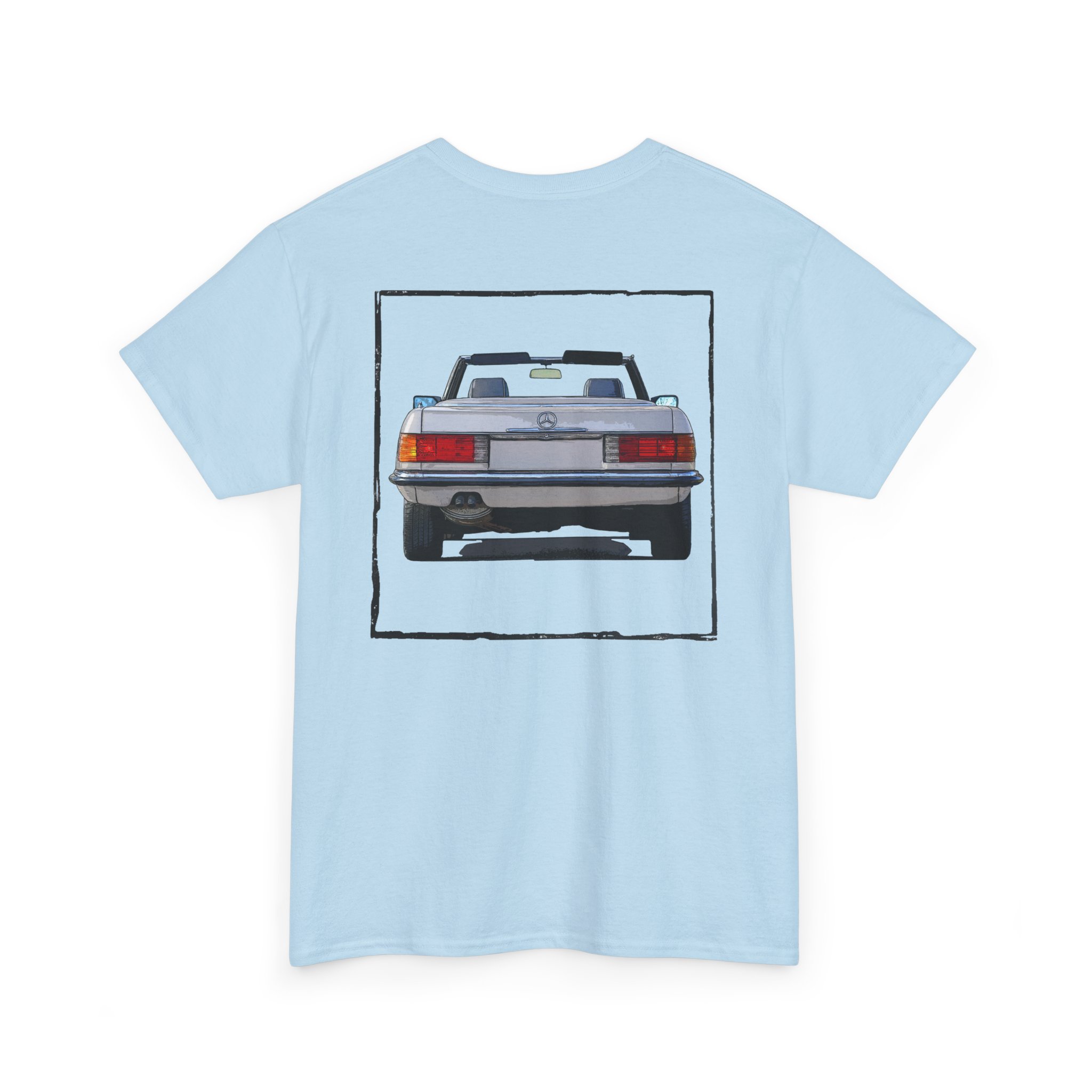 T-Shirt, Mercedes SL R107, Silber - Vorder- und Rückseite bedruckt – Bild 14